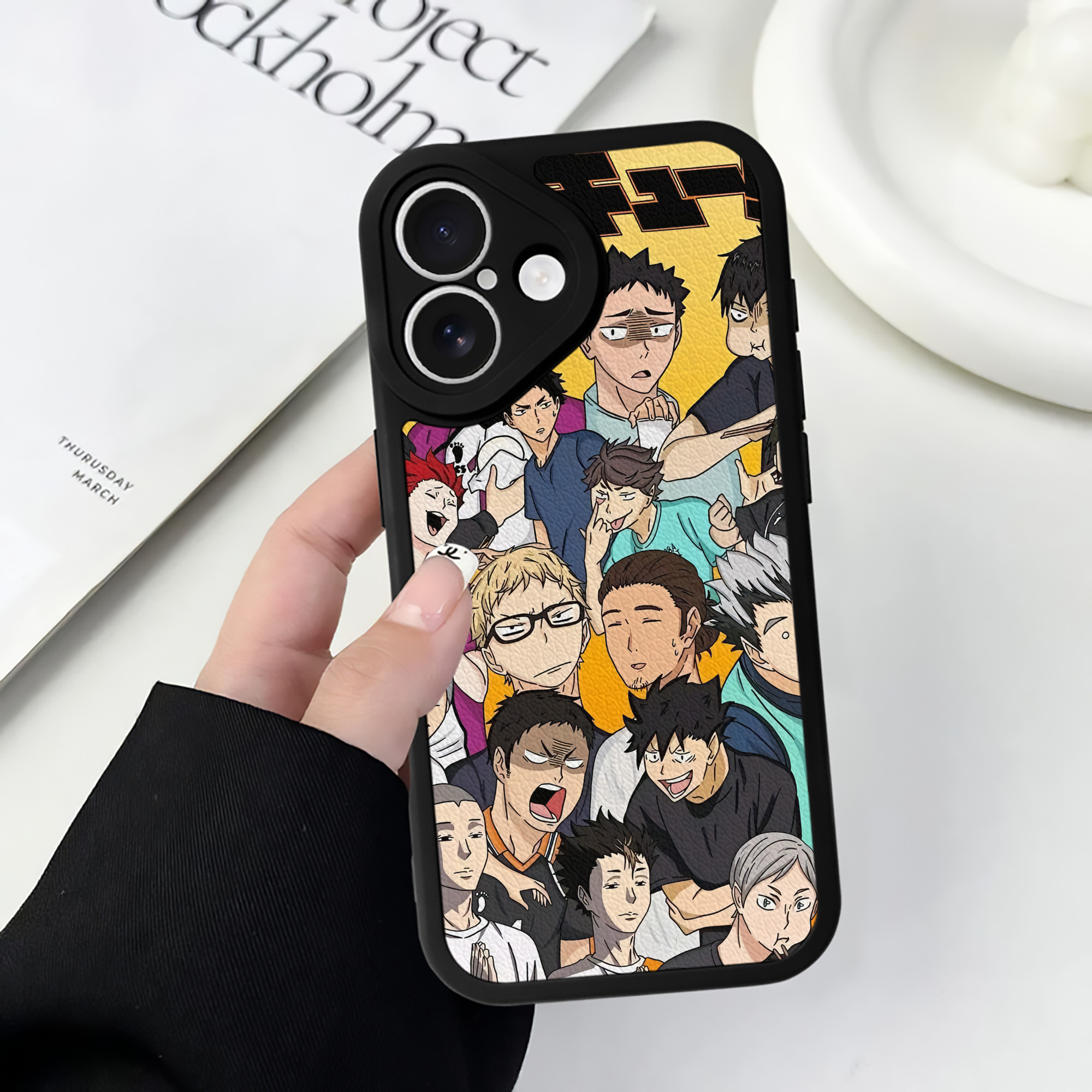 （画像用） ハイキュー!! Haikyu!! 【iPhone 16シリーズ対応】シリコンスマホケース（レザー調） 材質：シリコン